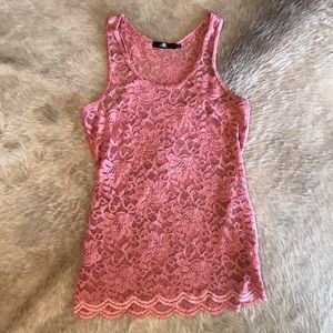 Mauve lace tank top